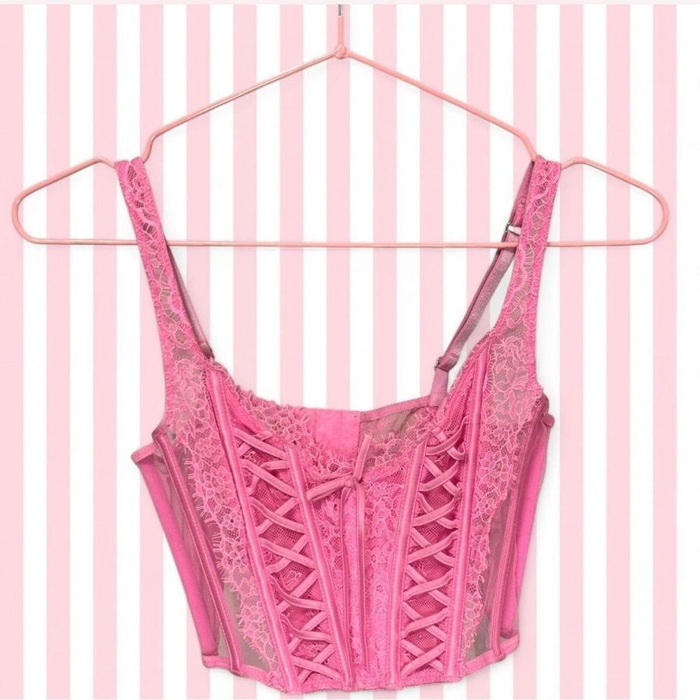 Hot Pink Victoria’s Secret Lace Corset Bustier Top - Women's Intimates